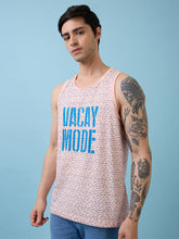 Mens All-Over Graphic Round Neck Sleeveless Tshirt